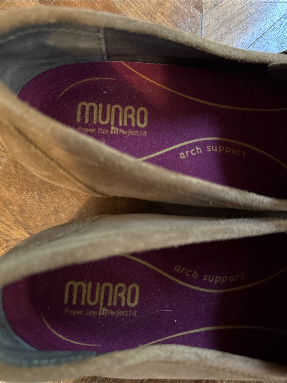 Munro Gryfinn Horsebit Toasted Sesame Suede Loafers 10 - Picture 7 of 9